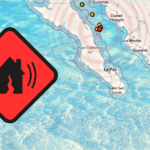 Map showing earthquake locations near Baja California Sur