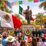 Benito Juárez statue celebration in Mexico honoring Benito Juárez Day on March 21