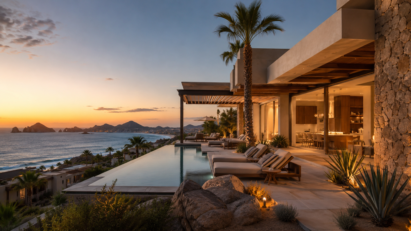 Luxury homes overlooking the ocean in Los Cabos as the real estate market shifts in 2026.