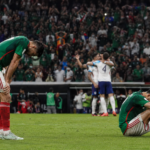 Mexico fans react after El Tri’s 3–2 World Cup loss to England at Estadio Azteca.
