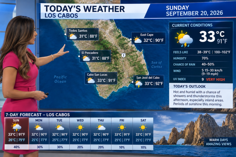 Sunday in Cabo: High Humidity, Very High UV and a Chance of Afternoon Storms