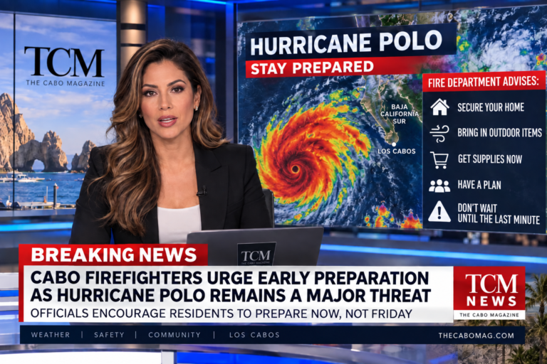 Cabo Firefighters Urge Early Hurricane Preparation as Polo Remains a Major Storm