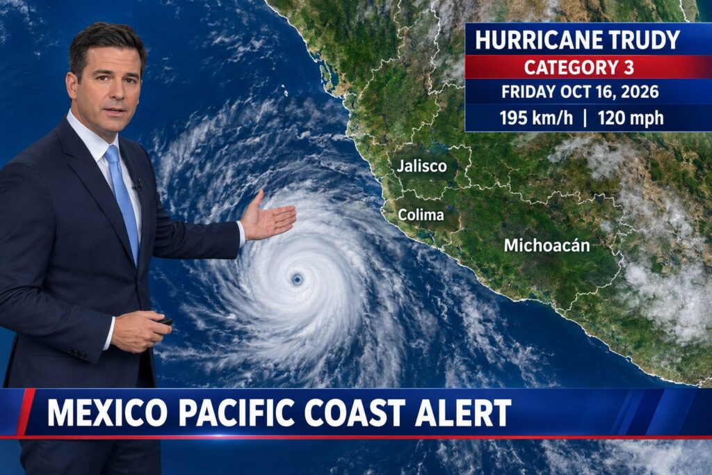 Hurricane Trudy Strengthens to Category 3 as Mexico’s Pacific Coast Faces Weekend Threat
